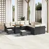 Image de vidaXL Ensemble de canapé de jardin avec coussin 13 pcs Noir polyrotin