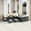 Image de vidaXL Ensemble de canapé de jardin avec coussin 14 pcs Noir polyrotin