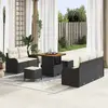 Image de vidaXL Ensemble de canapé de jardin avec coussin 8 pcs Noir polyrotin