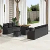 Image de vidaXL Ensemble de canapé de jardin avec coussin 10 pcs Noir polyrotin