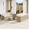 Image de vidaXL Ensemble de canapé de jardin 11 pcs Beige polyrotin