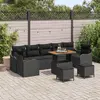 Image de vidaXL Ensemble de canapé de jardin avec coussin 10 pcs Noir polyrotin