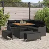 Image de vidaXL Ensemble de canapé de jardin avec coussin 8 pcs Noir polyrotin