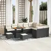 Image de vidaXL Ensemble de canapé de jardin avec coussin 12 pcs Noir polyrotin