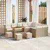 Image de vidaXL Ensemble de canapé de jardin 13 pcs Beige polyrotin