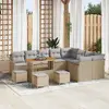 Image de vidaXL Ensemble de canapé de jardin 13 pcs Beige polyrotin