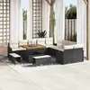 Image de vidaXL Ensemble de canapé de jardin avec coussin 13 pcs Noir polyrotin