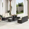 Image de vidaXL Ensemble de canapé de jardin avec coussin 9 pcs Noir polyrotin