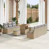 Image de vidaXL Ensemble de canapé de jardin 10 pcs Beige polyrotin