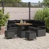 Image de vidaXL Ensemble de canapé de jardin avec coussin 8 pcs Noir polyrotin