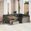 Image de vidaXL Ensemble de canapé de jardin avec coussin 12 pcs Gris polyrotin