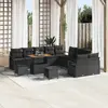 Image de vidaXL Ensemble de canapé de jardin avec coussin 13 pcs Noir polyrotin