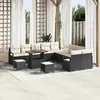 Image de vidaXL Ensemble de canapé de jardin avec coussin 13 pcs Noir polyrotin