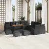 Image de vidaXL Ensemble de canapé de jardin avec coussin 14 pcs Noir polyrotin