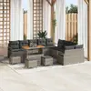 Image de vidaXL Ensemble de canapé de jardin avec coussin 14 pcs Gris polyrotin