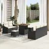 Image de vidaXL Ensemble de canapé de jardin avec coussin 8 pcs Noir polyrotin