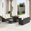 Image de vidaXL Ensemble de canapé de jardin avec coussin 9 pcs Noir polyrotin