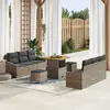 Image de vidaXL Ensemble de canapé de jardin avec coussin 9 pcs Gris polyrotin