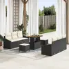 Image de vidaXL Ensemble de canapé de jardin avec coussin 9 pcs Noir polyrotin