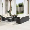 Image de vidaXL Ensemble de canapé de jardin avec coussin 10 pcs Noir polyrotin