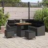 Image de vidaXL Ensemble de canapé de jardin avec coussin 8 pcs Noir polyrotin