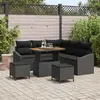 Image de vidaXL Ensemble de canapé de jardin avec coussin 8 pcs Noir polyrotin