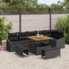 Image de vidaXL Ensemble de canapé de jardin avec coussin 9 pcs Noir polyrotin