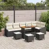 Image de vidaXL Ensemble de canapé de jardin avec coussin 10 pcs Noir polyrotin