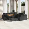 Image de vidaXL Ensemble de canapé de jardin avec coussin 13 pcs Noir polyrotin