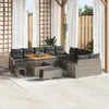 Image de vidaXL Ensemble de canapé de jardin avec coussin 13 pcs Gris polyrotin
