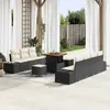 Image de vidaXL Ensemble de canapé de jardin avec coussin 10 pcs Noir polyrotin