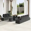 Image de vidaXL Ensemble de canapé de jardin avec coussin 10 pcs Noir polyrotin
