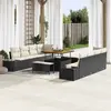 Image de vidaXL Ensemble de canapé de jardin avec coussin 11 pcs Noir polyrotin