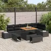 Image de vidaXL Ensemble de canapé de jardin avec coussin 9 pcs Noir polyrotin