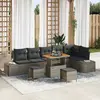 Image de vidaXL Ensemble de canapé de jardin avec coussin 9 pcs Gris polyrotin