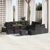 Image de vidaXL Ensemble de canapé de jardin avec coussin 13 pcs Noir polyrotin