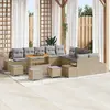 Image de vidaXL Ensemble de canapé de jardin 14 pc Beige polyrotin