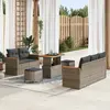 Image de vidaXL Ensemble de canapé de jardin 8 pcs Gris polyrotin