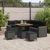 Image de vidaXL Ensemble de canapé de jardin 8 pcs Noir polyrotin