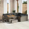 Image de vidaXL Ensemble de canapé de jardin 12 pcs Gris polyrotin