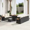 Image de vidaXL Ensemble de canapé de jardin 10 pcs Noir polyrotin