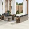 Image de vidaXL Ensemble de canapé de jardin 10 pcs Gris polyrotin
