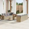 Image de vidaXL Ensemble de canapé de jardin 11 pcs Beige polyrotin