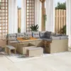 Image de vidaXL Ensemble de canapé de jardin 12 pcs Beige polyrotin