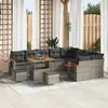 Image de vidaXL Ensemble de canapé de jardin 12 pcs Gris polyrotin
