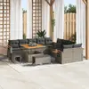 Image de vidaXL Ensemble de canapé de jardin 13 pcs Gris polyrotin