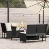 Image de vidaXL Salon de jardin 3 pcs avec coussins - Noir