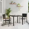 Image de vidaXL Ensemble de salle à manger pour jardin 3 pcs Noir polyrotin