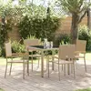 Image de vidaXL Ensemble de salle à manger pour jardin 5 pcs Beige polyrotin