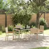 Image de vidaXL Ensemble de salle à manger pour jardin 5 pcs Beige polyrotin